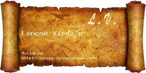 Lencse Virág névjegykártya